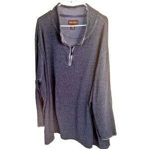 DXL Oak Hill Sweater 5XL Classic Gray Heavy Pullover Quarter Zip Big & Tall